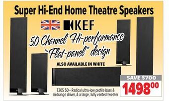 2001 Audio Video Kef super hi-end home theatre speakers offer