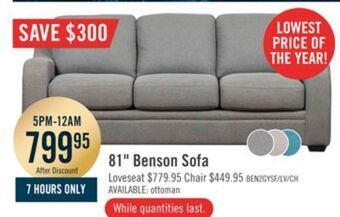 The Brick Benson linen-look fabric sofa - grey offer