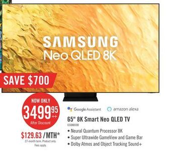 The Brick Samsung 65" qn800b neo qled 8k smart tv - qn65qn800bfxzc offer