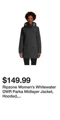 Sport Chek Ripzone women's whitewater dwr parka midlayer jacket, hooded, water-repellent offer
