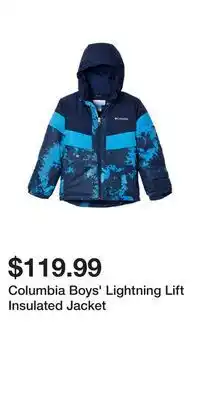 Sport Chek Columbia boys' lightning lift insulated jacket offer