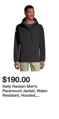 Sport Chek Helly hansen men's paramount jacket, water-resistant, hooded, softshell offer