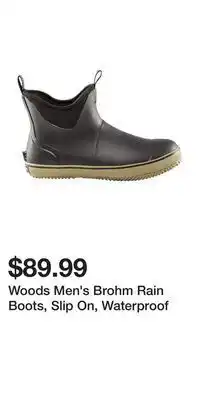 Sport Chek Woods men's brohm rain boots, slip on, waterproof offer