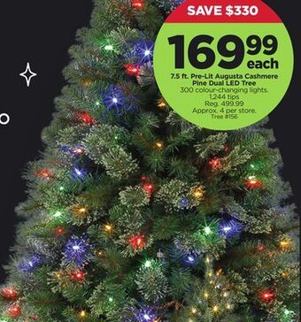 Michaels 7.5 ft. pre-lit augusta cashmere pine dual led tree offer