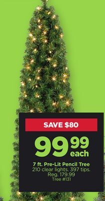 Michaels 7 ft. pre-lit pencil tree offer