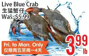 Bestco Food Mart Live blue crab offer