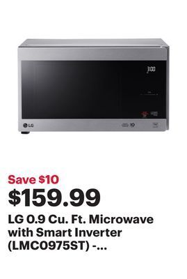 Best Buy Lg 0.9 cu. ft. microwave with smart inverter (lmc0975st) - stainless steel offer
