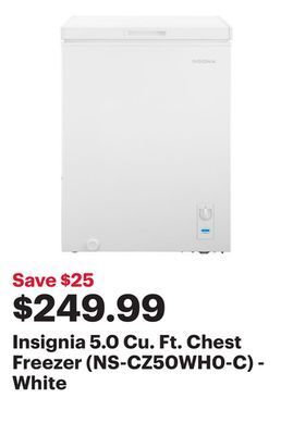 Best Buy Insignia 5.0 cu. ft. chest freezer (ns-cz50wh0-c) - white offer