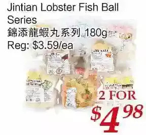 Tone Tai Supermarket Jintian lobster fish ball series offer