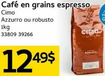 Café En Grains Espresso Cimo Azzurro Ou Robusto 1Kg