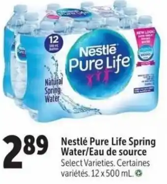 Nestlé Pure Life Spring Water/Eau De Source 12 x 500ml