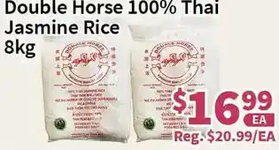 Blue Sky Supermarket Double Horse 100% Thai Jasmine Rice 8Kg offer