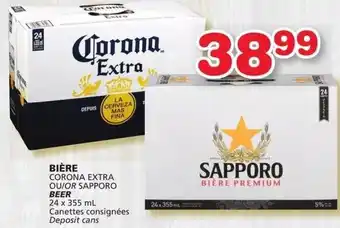 IGA Corona Extra or Sapporo Beer 24 x 355 ml offer
