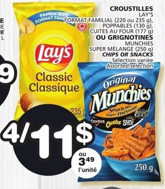 IGA Lay's or Munchies Chips or Snacks offer