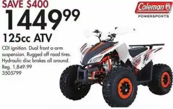 Peavey Mart Coleman 125cc ATV offer