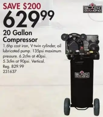 Peavey Mart Black Diamond 20 Gallon Compressor offer