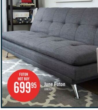 The Brick June linen-look fabric futon - grey offer