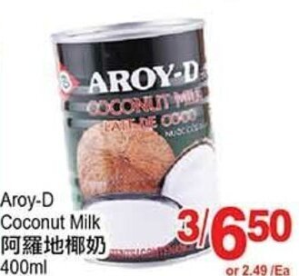 T&T Supermarket Aroy-D Coconut Milk 400ml offer