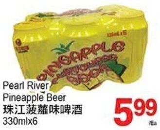 T&T Supermarket Pearl River Pineapple Beer 330mlx6 offer
