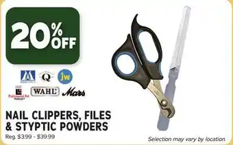 Ren’s Pets Depot Nail clippers, files & styptic powders offer