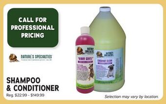 Ren’s Pets Depot Nature's specialties shampoo & conditioner offer