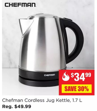 Kitchen Stuff Plus Chefman cordless jug kettle offer