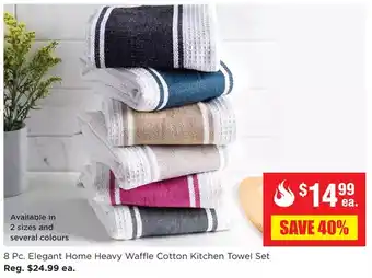 Kitchen Stuff Plus 8 pc. elegant home heavy waffle cotton kitchen towel set offer