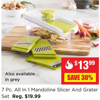 Kitchen Stuff Plus 7 pc. all in 1 mandoline slicer and grater set offer