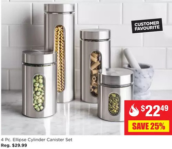 Kitchen Stuff Plus 4 pc. ellipse cylinder canister set offer