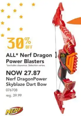 Toys R us Nerf dragonpower skyblaze dart bow offer