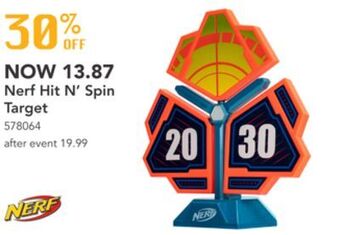 Toys R us Nerf hit n' spin target offer