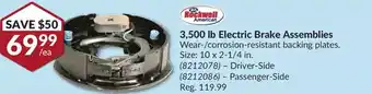 Princess Auto Rockwell american 3,500 lb electric brake assemblies offer