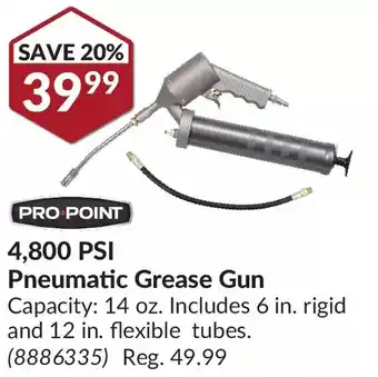Princess Auto Pro-point 4,800 psi pneumatic grease gun offer