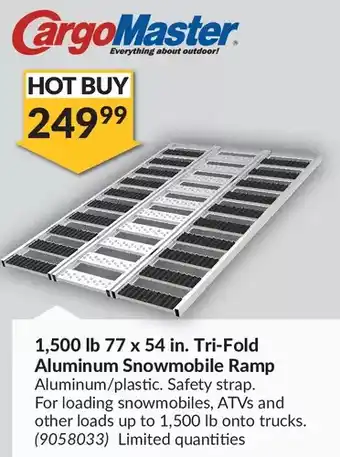 Princess Auto 1500 lb 77 x 54 in. tri-fold aluminum snowmobile ramp offer