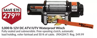 Princess Auto 5,000 lb 12v dc atv/utv waterproof winch offer