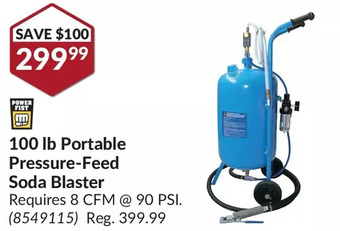 Princess Auto 100 lb portable pressure-feed soda blaster offer