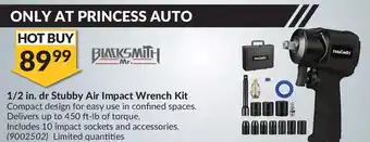 Princess Auto Black smith mr. 1/2 in. dr stubby air impact wrench kit offer