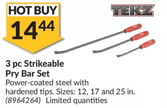 Princess Auto Tekz 3 pc strikeable pry bar set offer