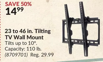 Princess Auto 23 to 46 in. tilting tv wall mount offer