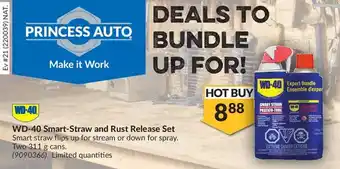 Princess Auto Wd-40 smart-straw and rust release set offer