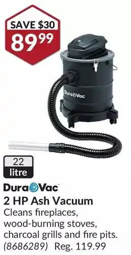 Princess Auto Dura vac 2 hp ash vacuum offer