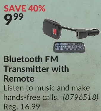 Princess Auto Bluetooth fm transmitter with remote offer