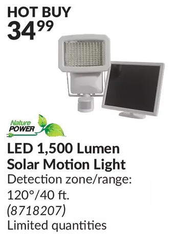 Princess Auto Led 1,500 lumen solar motion light offer