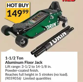 Princess Auto Torin big red 1-1/2 ton aluminum floor jack offer