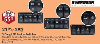 Princess Auto Evergear 5-gang led rocker switches offer