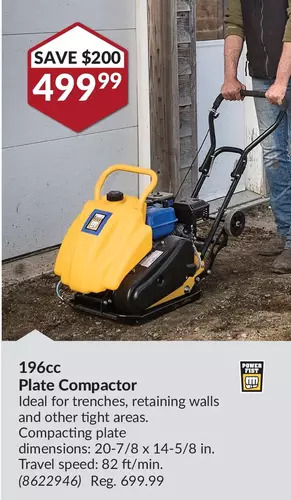 Princess Auto 196cc plate compactor offer