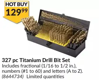 Princess Auto 327 pc titanium drill bit set offer