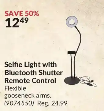 Princess Auto Selfie light with bluetooth shutter remote control offer