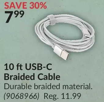 Princess Auto 10 ft usb-c braided cable offer
