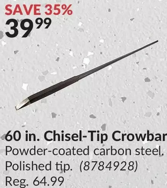 Princess Auto 60 in. chisel-tip crowbar offer
